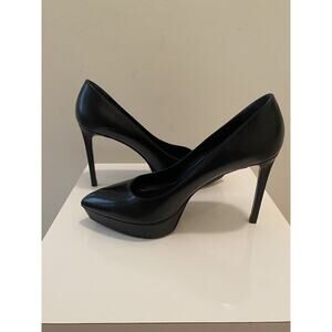 Saint Laurent Black Leather Pumps Size 37 SE 320221